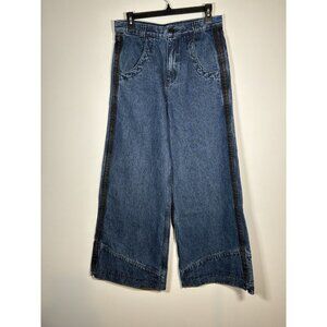 LIQUID LAGOON Divider Denim Blue Black Stripe Super Wide Leg Size 30x30